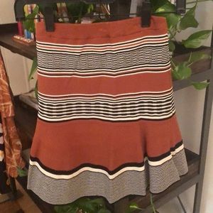 Sandro Orange Striped Skirt, Size 1